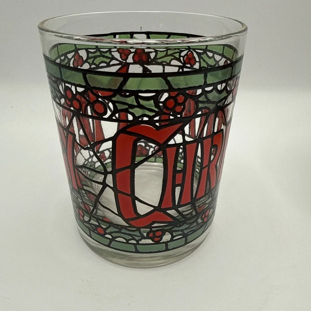 Set Of 2 MERRY CHRISTMAS Double Old Fashioned Rocks Glasses 4